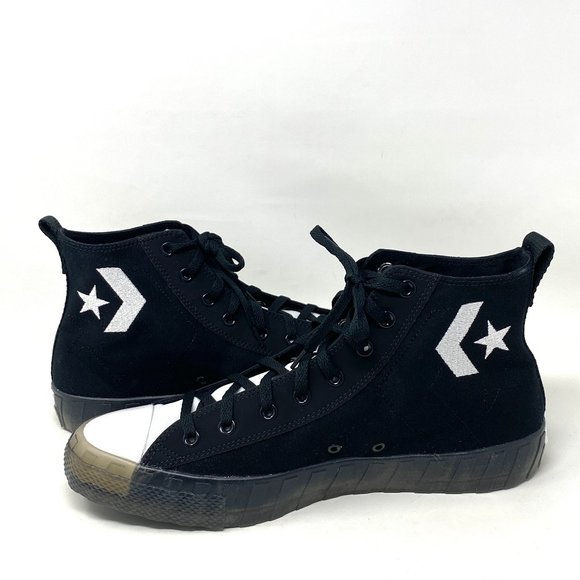 Converse UNT1TL3D Sneaker Shoes Men's High Top Black White Canvas Suede 169467C - Picture 2 of 10